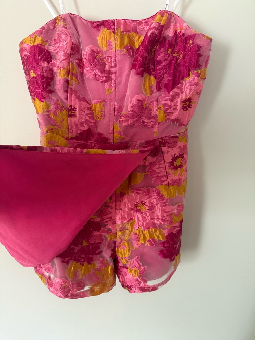 Lulus Pink and Orange Romper with Skirt - Picture 5 of 6